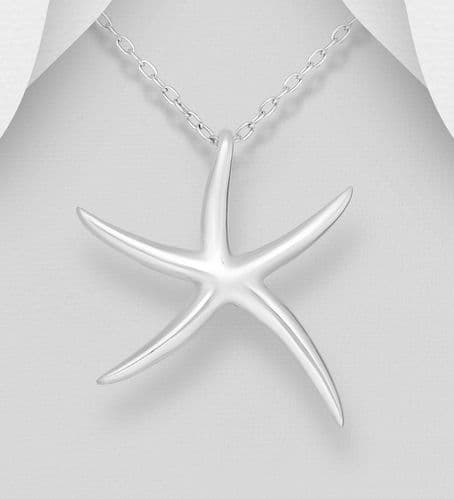 925 Sterling Silver Starfish Pendant and Chain
